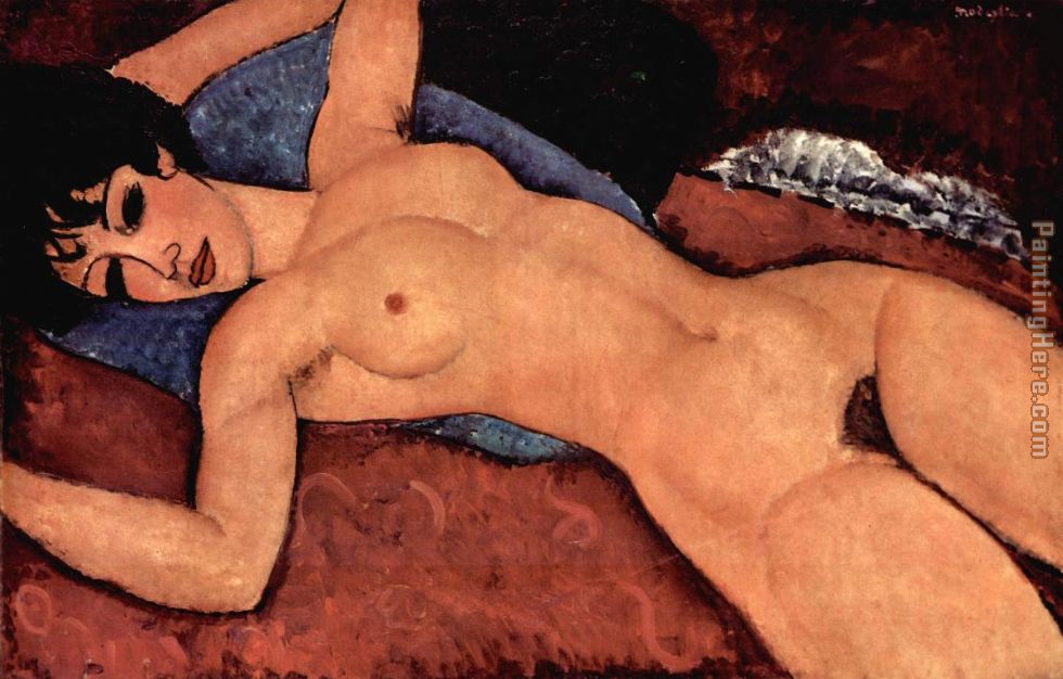 Red Nude painting - Amedeo Modigliani Red Nude art painting